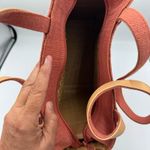 Enzo Angiolini  Woven Straw Bottom Tote Bag Purse Coral Pink Photo 6