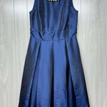 Dress Barn Vintage Midnight Blue coquette  Romantic Dress with pockets and Pearl neckline Photo 4