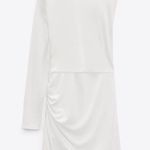 ZARA dress mini fitted one sleeve white cut out party coctail wedding Photo 12