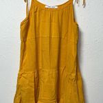 SAMSOE Gold Spaghetti Strap Mini Sundress Yellow Size L Photo 0