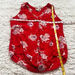 Lucky Brand Floral Button Down Tie Front Tank Top Red Purple White Women’s S Photo 4