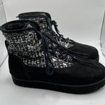 NWOB Larroude Vail Boots Womens 8 Suede Black White Dark Academia Chic City New Photo 0