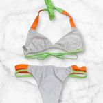 NEW Ola Vida L Bikini Set Neon White Swimwear Beach Sports Illustrated KateUpton Size L Photo 3
