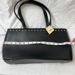 GAL Black gold rock studded zip tote bag purse Photo 3