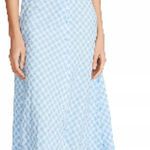 Betsey Johnson Size XL Blue Checkered Puff Sleeve Plaid Midi Dress Casual Flirt Photo 0