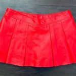 SHEIN Red Pleated Leather Mini Skirt as seen on Alix Earle @ Coachella | Size S Photo 0