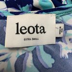 Leota  Women's XS Dress Tie Waist Fit & Flare ¾ Sleeve Blue Green Floral Hawaiian Photo 6