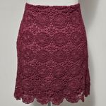 Soulmates Maroon Scalloped Lace Mini Skirt Size 11 Photo 1