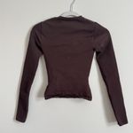 Babaton Aritiza  Ribbed Brown Long Sleeve Size XXS / XS Contour Sculpt Photo 4