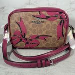 Coach NWT Jamie Camera Bag In Signature Canvas With Pink Bow Print Photo 9