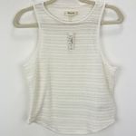 Madewell  Crochet Knit Cutaway Tank Cropped Lighthouse Cotton Blend Cream M NWT Photo 5