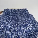 NWOT Elliot Mann Blue White Fringed Zip Photo 3