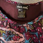 Boho Paisley Print Chiffon Tank Dress – Women’s Size Medium – Spaghetti Strap Purple Photo 3