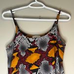 Allison Joy Sheer Gray / Black / Orange / Maroon Spaghetti Strap Tank Top SZ S Photo 5