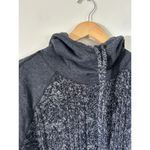 Garage hoodie womens size M grey blue knit front cowl neck Photo 1