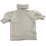 Adam Lippes Sweater Womens Small White Puff Sleeve Knit Turtleneck Cotton Wool Photo 2