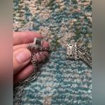 Vintage silver multi chain link locket clasp necklace Photo 5