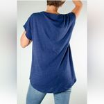 Anthropologie S Navy Split-neck High-Low Tunic Tee Oversized Photo 3