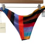 Mara Hoffman Kay Low Rise Cheeky Colorblock Stripe Multicolor Bikini Bottoms L Photo 5