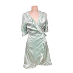 Hill House  The Nima‎ Silk Wrap Dress in Mint Size Small Photo 1