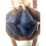 CHAPS  Women's Faux Straw Leather Trim Shoulder Bag Purse Brown OS NWOT Photo 5