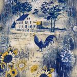 John‎ Maxwell Womens L Blue Yellow Farmhouse Graphic Cottagecore Rustic Novelty Size L Photo 4