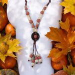 Bohemian Ethnic Style Ceramic Tassel Adjustable Necklace Sweater Chain Accessori Brown Photo 3