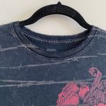 Sinful  Grey Faded Black Distressed Y2K Roses Short Sleeve Tee Size Small Photo 1