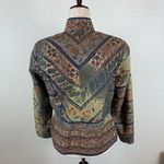 Coldwater Creek Blazer Women’s 10P Full Zip Floral Tapestry Embroidered Muted Photo 6