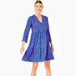 Lilly Pulitzer  Alaina 3/4 Sleeve Dress Blue Flare in Growl and Prowl Photo 12
