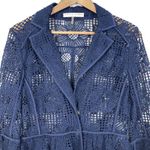 Trina Turk  Womens Crochet Lace Jacket Size 6 Sheer Romantic Boho Dark Cottage Photo 2