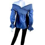 ASOS Off the Shoulder Denim Blouse Photo 8