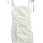 Revolve Superdown White Mini Dress Siona XS Tie Shoulder Bodycon Cotton Summer Party Photo 0