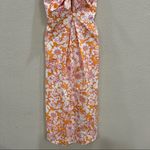 J.Crew  NWT Tie Front Cotton Poplin Midi Dress Orange Floral Women’s Sz XS Party Photo 3