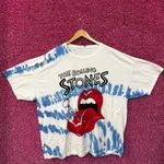 The Rolling Stones Nailed Hot Lips Blue Tie Dye 3x Photo 0
