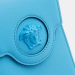 Versace  La Medusa Blue Leather Mini Crossbody Bag with Chain and Strap Photo 2
