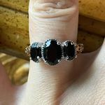 Natural Black Spinel Sterling Silver Ring Size 7 Photo 0