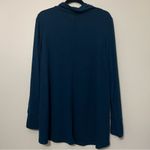 Cuddl Duds SoftKnit Long Sleeve Funnel Neck Tunic Large Blue Thumbholes Photo 4