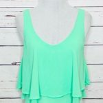 Iris Mint Green Layered Flounce Festival Crop Top Tank Top Size Small Photo 0