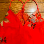 Steps NY women's STATEMENT red mesh floral cutout bodycon Midi dress size L Size L Photo 3