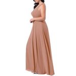 Azazie Mimi Dress Champagne Rose Long Bridesmaid Formal Gown Women’s Size 12 Photo 5