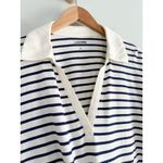 J.Crew | NWT Vintage jersey johnny-collar shirt in stripe Ivory Eve | Sz M Photo 3