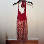 Sundance  Lasani Crochet Halter‎ Maxi Dress Small in Red Multicolor Boho Photo 1