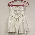 Babyboo Dress Womens Medium White Strapless Mini Party Formal Bow Back Ruched Photo 5