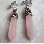Source Unknown New Elegant Hexagonal Pink Crystal DangleSilver Tone Clip On Earrings Photo 2
