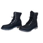 Timberlands Black Lace Up Combat Boots Textured Shaft Chunky Sole Women's Size 7 Photo 5