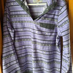 Jachs  Classic Womens Fleece Pullover Purple Fair Isle Print Snap Neck Size M Photo 0