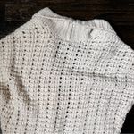 EXPRESS  Cream Wool Blend Loose Knit 3/4 Sleeve Open Front Cardigan Sweater Photo 5