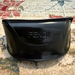 Fendi  Black Soft Clam Shell Case For Eyeglasses Sunglasses Faux Patent Leather Photo 0