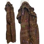 Farm Rio Western Bohemian Brown Dotted Horse Horses Ruffle Maxi Dress Size XL Photo 7